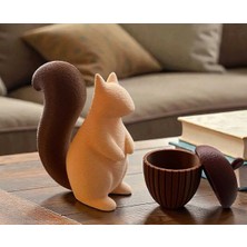 San Concept Sincap ve Meşe Palamudu 2'li Dekor Seti / Ev Aksesuarı / 11CM Sincap / 7.5cm Palamut / Sevimli Figür