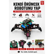 Fuchsia Arduino Örümcek Robot Kiti Wifi Kontrollü 8 Servo Motorlu Programlanabilir Stem Robotik Kodlama Seti