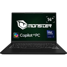 Monster Huma H4 V7.1.1 Core Ultra 7 256V 16 GB Ram 1 Tb SSD Intel Arc Graphics Windows 11 14" Fhd+ Copilot+ Pc Iş Bilgisayarı