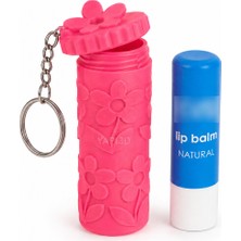 Yapı3D Çiçek Desenli Dudak Balmı Taşıma Kabı 71X21 mm Lip Balm Organizeri Vidalı Kapaklı