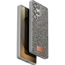 HemenGo BZS7896 Galaxy S25 Ultra Bright Simli Kapak - Gümüş HMNG8632