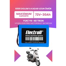 Electroll Yuki Yk-48 Tron Batarya (Maksimum Kapasite) Lifepo4 72V 30AH Elektrikli Motosiklet Bataryası