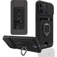 HemenGo BZS7896 iPhone 14 Pro Kılıf Zuma Kartvizitli Yüzüklü Silikon - Siyah HMNG8632