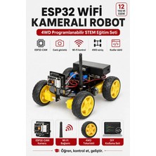 Fuchsia ESP32 Wifi Kamera Robot Araba Kiti 4WD Arduino Uyumlu Programlanabilir Stem Eğitim Seti Kodlar Dahil