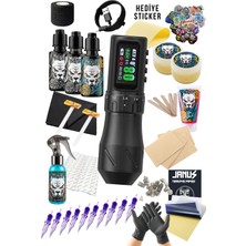 Valor Sonıx Black Kablosuz 7 Stroke Değişebilir Dövme Makinesi Seti -  Premium Dövme Seti
