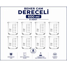 Labolist Beher Cam Dereceli 600 ml  8 Adet
