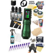 Valor Sonıx Green Kablosuz 7 Stroke Değişebilir Dövme Makinesi Seti -  Premium Dövme Seti