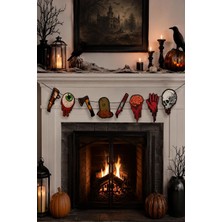Patladı Gitti 8 Parça Korku Figürlü Asma Banner Halloween Cadılar Bayramı Parti Süsü