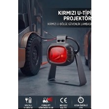 Reycar U Tipi Ayaklı Kırmızı LED Forklift Güvenlik Lambası 12V-80V - Redzone Emniyet Projektörü 1 Adet