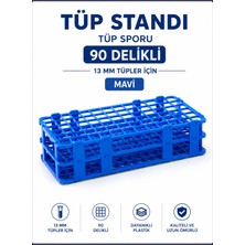 Labolist Tüp Standı  - Tüp Sporu - 90 Delikli- 13 mm Tüpler İçin Mavi