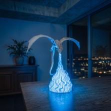 SPIRA3D Ejderha Ateşi Dekoratif Masa ve Gece Lambası - LED Işıklı Figür