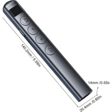 Hobimtek Dijital Ekranlı Şarjlı Lazer Sunum Kumandası Şarj Göstergeli Lazer Powerpoint Laser Pointer Slayt Atlatıcı