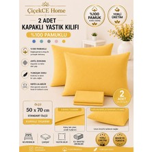 ÇİÇEKCE HOME Yastık Kılıfı 2 Li Set 50X70 cm Kapaklı %100 Pamuklu 1.kalite
