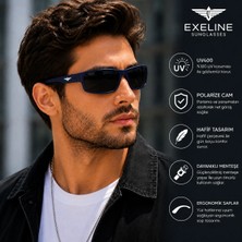 Exeline Col 125 Yeni Seri Polarize Erkek Güneş Gözlüğü-Kırılmaz ÇERÇEVE-POLARIZE-UV400-ANTI Refle 3lü Koruma 61*19*132 Ekartman