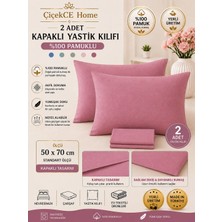 ÇİÇEKCE HOME Yastık Kılıfı 2 Li Set 50X70 cm Kapaklı %100 Pamuklu 1.kalite