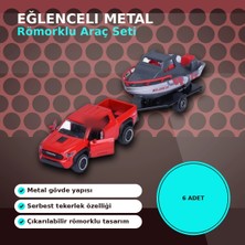 Mercora Tech Metal Şasi Römorklu Araç Oyuncak Seti - Çekici ve Traktör Modelleri (1 Adet Rastgele Model)