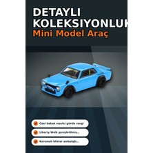 Mercora Tech Sert Blisterde 1/64 Ölçekli Nissan Lbworks Hakosuka Baby Blue Diecast Model Araba BX-313348