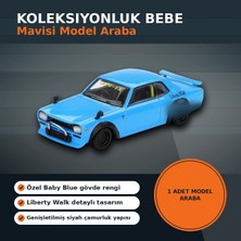 Techora Sale 1/64 Ölçekli Baby Blue Nissan Lb Works Hakosuka Diecast Koleksiyon Model Araba