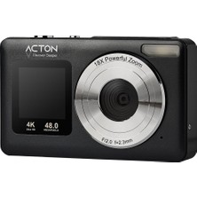 Acton Selfix Dijital Kompakt Fotoğraf Makinesi Retro Kamera - Siyah