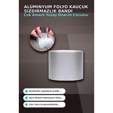 10 cm Genişlik 5 Metre Alüminyum Folyo Kauçuk Sızdırmazlık Bandı - Çatı Boru Duvar Onarım