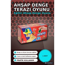 Ahşap Terazi 12 cm Denge Oyunu - Dijital Baskılı 1 Adet Çocuk Aktivite Seti BX-313413