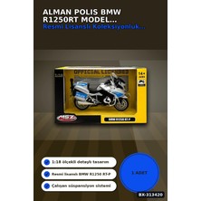 Semel Die-Cast 1:18 Ölçekli Alman Polis Bmw R1250RT Motosiklet Modeli 1 Adet BX-313420