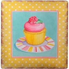 Marsilyan™- Decotown Duvar Panosu 40*40 Cup Cake Muffin Motifli Duvar Süsü