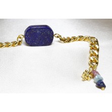 Ilgın Doğal Taş Takı Lapis Lazuli Taşı Bileklik / Altın Kaplama Bileklik / Tasarım Bileklik