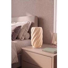 Lav Estetik Dalga Formlu Modern Dekoratif Gece Lambası ve Abajur - Peach