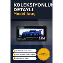 Mercora Tech Detaylı 1/24 Ölçek R34 Modifiye Spor Model Araç - Tek Renk Seçimli, Koleksiyonluk Oyunca BX-313