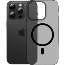 Piili iPhone 15 Pro Ultra Ince Kılıf Magsafe 0, 4 mm Mat Siyah