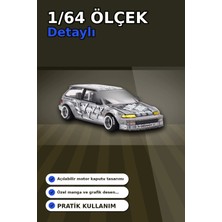 Mercora Tech Manga Desenli 1/64 Ölçek Diecast Honda Civic Ef Model Araba - Tekli Rastgele Paket BX-313375