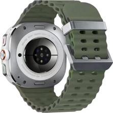 TeknoKapsül Newface Watch 7 Ultra KR417 Rug Silikon Kordon - Koyu Yeşil