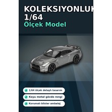 Mercora Tech Diecast 1/64 Ölçek Nissan Gtr Nismo R35 Crs Dark Metal Blister Paket Model Araba BX-313359