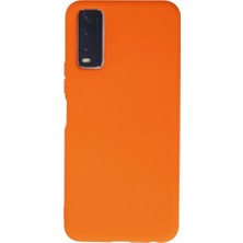 TeknoKapsül Newface Vivo Y11S Kılıf Nano Içi Kadife Silikon - Turuncu