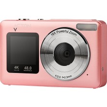 Acton Selfix Dijital Kompakt Fotoğraf Makinesi Retro Kamera - Pembe