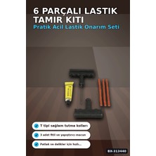 Techora Sale 6 Parçalı Patlak Lastik Tamir Kiti Araba Motosiklet Bisiklet Onarım Seti BX-313440