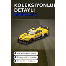 Sepetopia Sarı 1/64 Ölçek LB-ER34 Nissan Skyline Super Silhouette Diecast Model Araba BX-313332