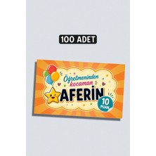 Metranya Öğretmenden Aferin Başarı Kartı 100 Adet, Öğrenci Motivasyon Kartları Takdir Kartı Ödül Kartları Öğrenci Başarı Kartı Öğrenci Hediye Kartı Ders Çalışma Teşvik Kartı Çocuklar Için Motivasyon Kartı Seti