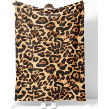 Eray Home Collection Leopar Leopard Desenli Dijital Baskılı Polar Battaniye Tv Battaniyesi Polar Battaniye