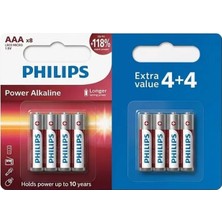 Sh Ticaret Power Alkaline LR03P8BP/10 1.5V Aaa Ince Kalem Pil (4+4) 8'li Paket