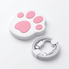 Başkenttekno Kedi Pati Tasarimli Manyetik Hızlı Kablosuz Şarj Pedi - iPhone Magsafe & Android Uyumlu Şarj Aleti