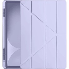 Techora Sale Mey Ithalat®   iPad Pro 11 (2024) Kılıf Kalemlikli Hugo Tablet Kılıfı - Lila