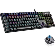 Techora Sale Lenovo Lecoo KG1101 Q Trk Usb+Makro Tuşlu Mekanik+Blue Switch Rgb Aydınlatmalı Gaming Klavye