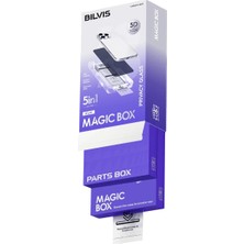 Techora Sale Mey Ithalat®   iPhone 16 Pro Bilvis 5in1 5d Magic Hayalet Cam Ekran Koruyucu - Siyah
