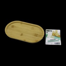 Herşey Trend Ahşap Bambu Oval Mini Servis Tepsisi 25 x 14 x 1.4 cm
