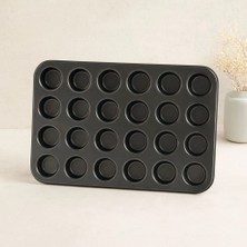 Herşey Trend 24 Gözlü Metal Muffin Kek Kalıbı Siyah
