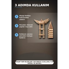 Beruflic Ahşap Yapı Blokları 100 Parça 11X2,2X0,7 cm Doğal ve Boyalı Çocuk Gelişim BX-313414