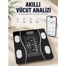 Nemere İthalat Akıllı Vücut Analiz Baskülü Bluetooth Bağlantılı 4 Sensörlü LCD Ekranlı Dijital Tartı Ne