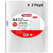 Bigpoint Poşet Dosya Eco 30 Mikron 100'LÜ Paket x 2 Poşet